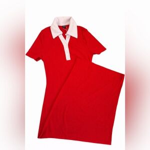 SHEIN Red Nightgown with White Collar